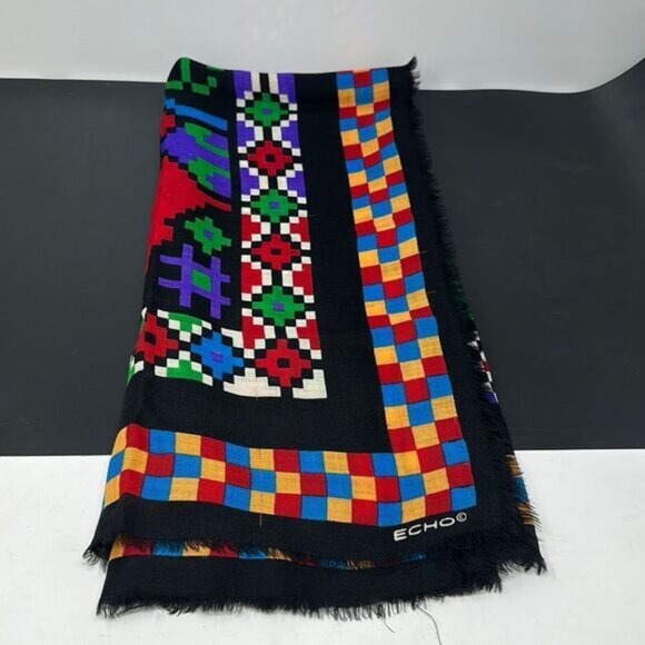 Vintage Echo scarf very colourful - Picture 1 of 2
